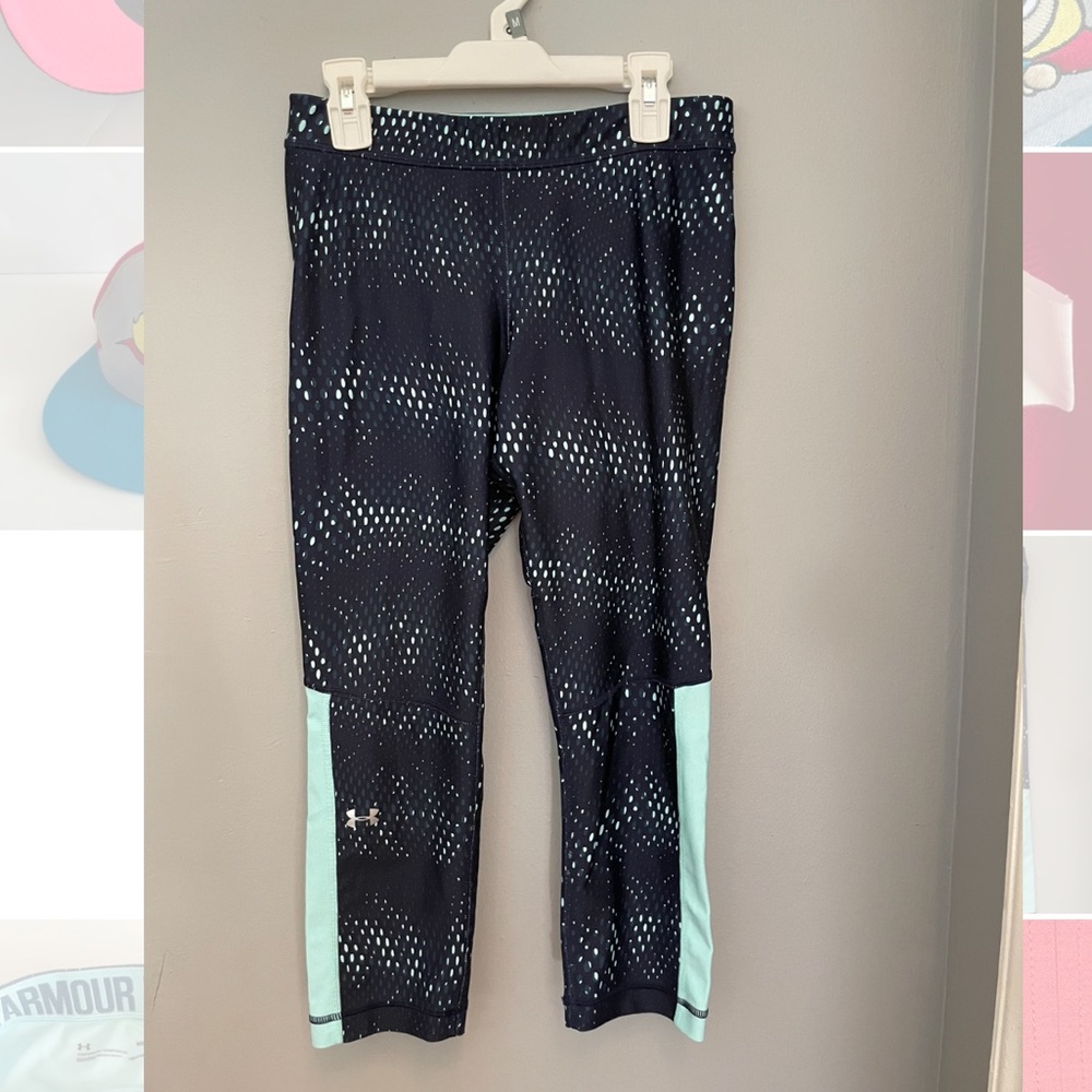Under Armour M 10/12 compression leggings aqua VGC